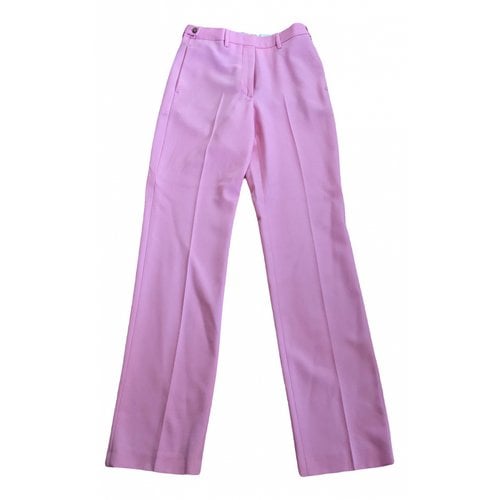 Pre-owned Msgm Wool Straight Pants In Pink