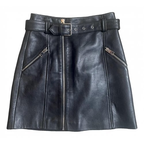 Pre-owned Claudie Pierlot Fall Winter 2020 Leather Mini Skirt In Black