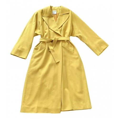 Pre-owned Emmanuelle Khanh Wool Coat In Yellow