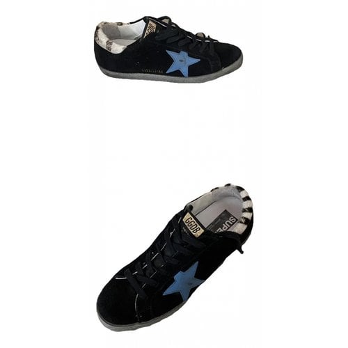 Pre-owned Golden Goose Superstar Trainers In Black