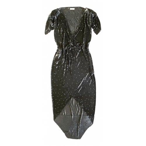 Pre-owned Versace Glitter Maxi Dress In Silver