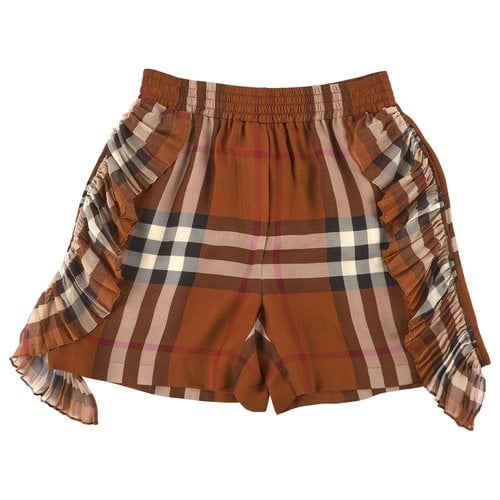 Pre-owned Burberry Silk Shorts In Brown