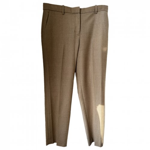 Pre-owned Theory Wool Trousers In Camel
