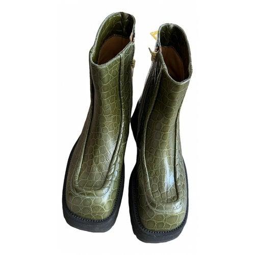 Pre-owned Marni Leather Boots In Green