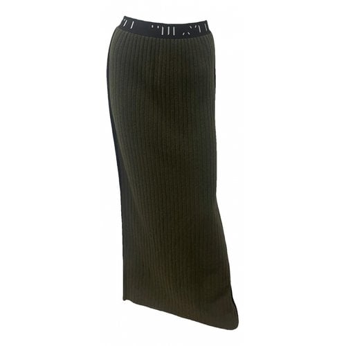 Pre-owned Ben Taverniti Unravel Project Cashmere Skirt In Green
