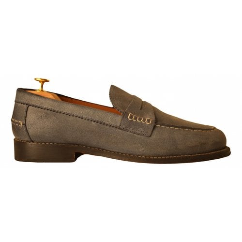 Pre-owned Grenson Leather Flats In Blue