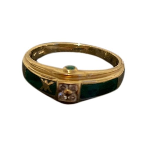 Pre-owned Korloff Yellow Gold Ring In Green