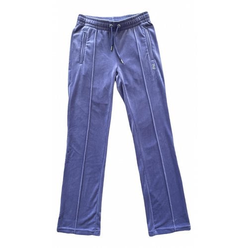 Pre-owned Juicy Couture Velvet Slim Pants In Purple