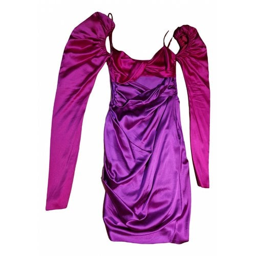 Pre-owned The Bar Silk Mini Dress In Purple