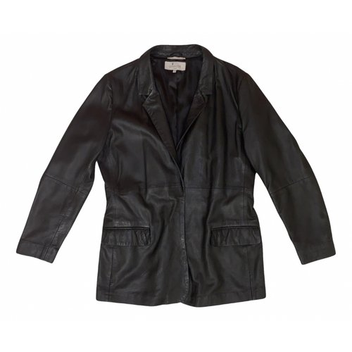 Pre-owned Goosecraft Leather Jacket In Black