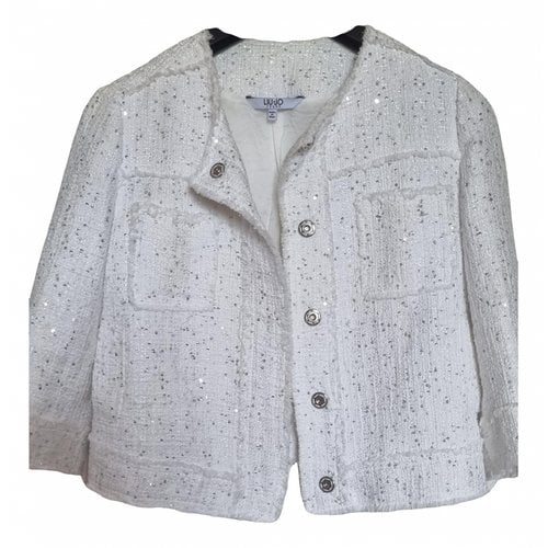 Pre-owned Liujo Glitter Jacket In Ecru