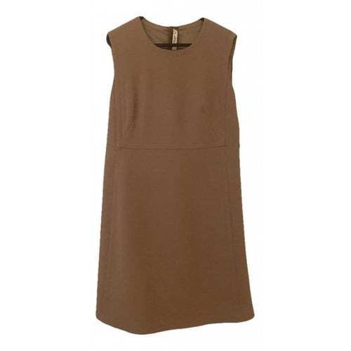Pre-owned Prada Wool Mini Dress In Brown