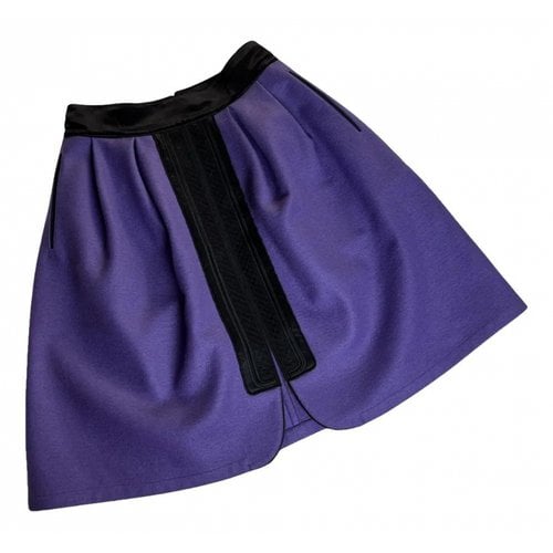Pre-owned Saint Laurent Wool Mini Skirt In Purple