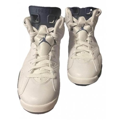 Pre-owned Jordan Leather Ankle Boots In White