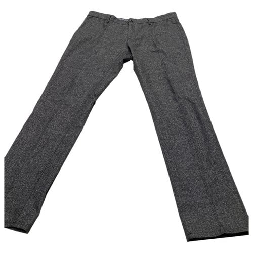 Pre-owned Massimo Dutti Trousers In Grey