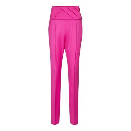 Pre-owned Attico Wool Straight Pants In Pink