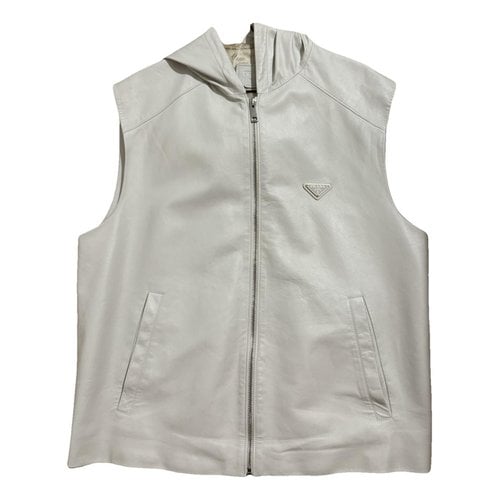 Pre-owned Prada Leather Vest In Beige