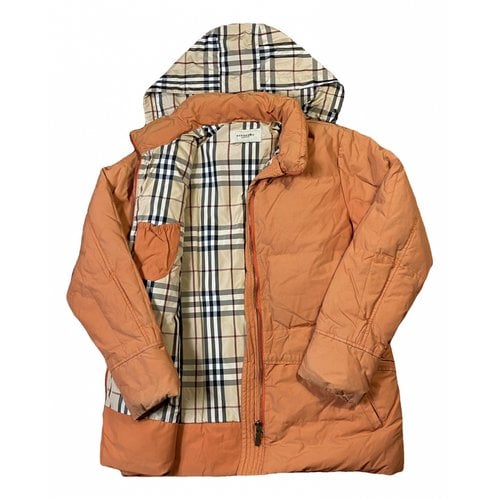 Pre-owned Burberry Puffer In Orange