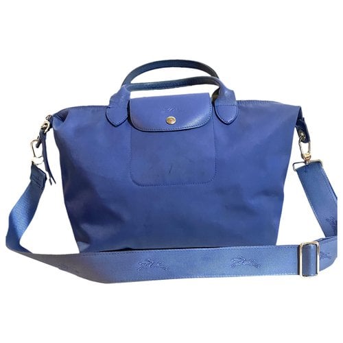 Pre-owned Longchamp Cloth Tote In Blue