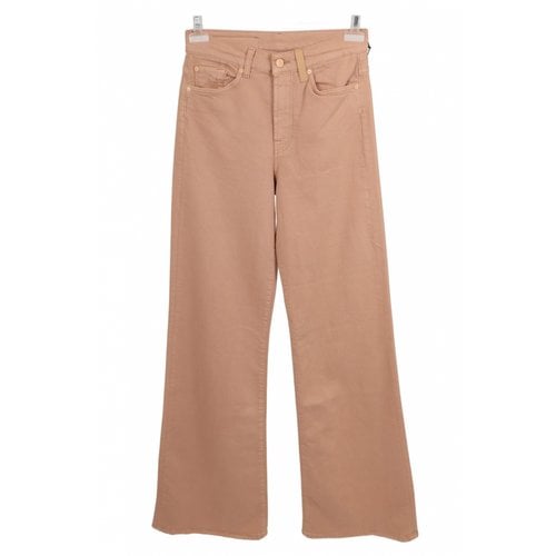 Pre-owned 7 For All Mankind Trousers In Pink