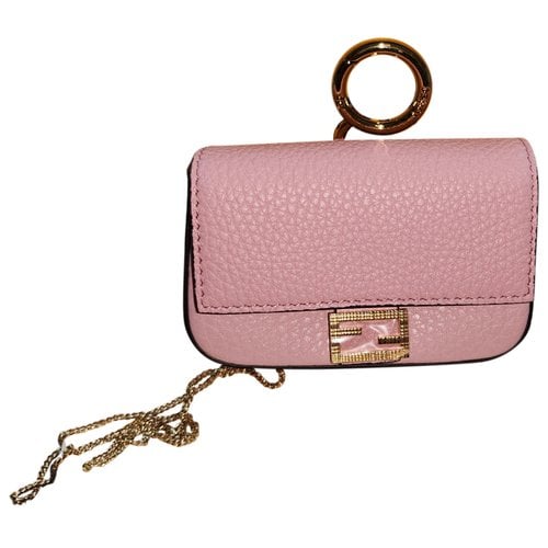 Pre-owned Fendi Baguette Leather Purse In Pink