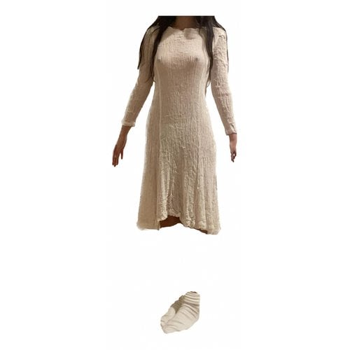 Pre-owned Issey Miyake Mid-length Dress In White