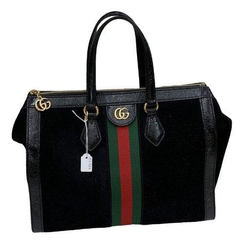 Pre-owned Gucci Leather Tote In Black