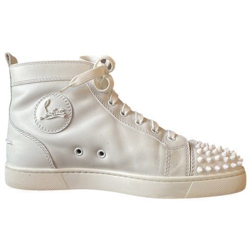 Pre-owned Christian Louboutin Leather Boots In White