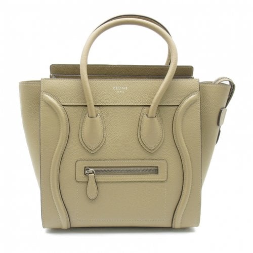 Pre-owned Celine Leather Handbag In Beige