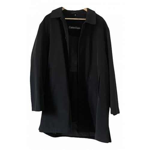 Pre-owned Calvin Klein Wool Coat In Black