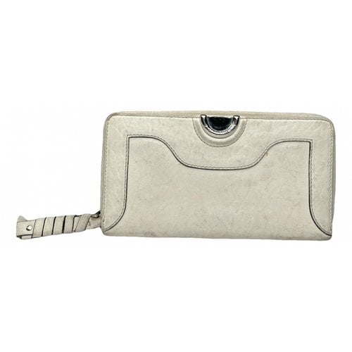 Pre-owned Celine Leather Wallet In White