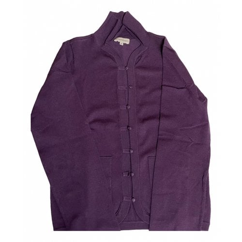 Pre-owned Emporio Armani Silk Cardigan In Purple