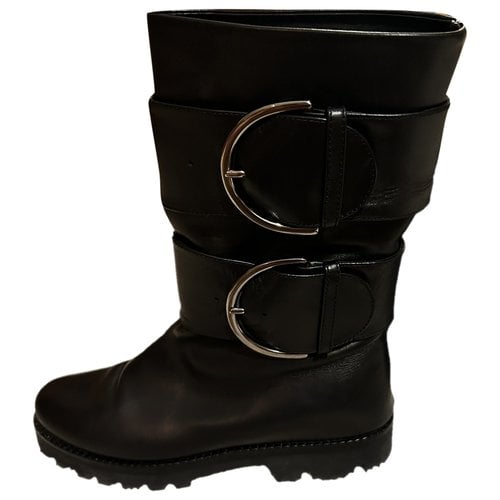 Pre-owned Walter Steiger Leather Boots In Black