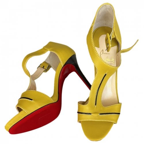Pre-owned Christian Louboutin Leather Sandal In Yellow