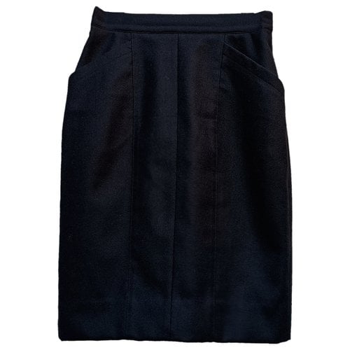 Pre-owned Cerruti 1881 Wool Mini Skirt In Black