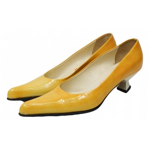 Pre-owned Miu Miu Patent Leather Heels In Yellow