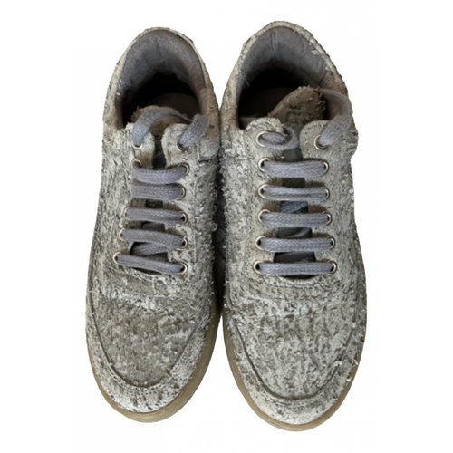 Pre-owned Filling Pieces Leather Trainers In Grey