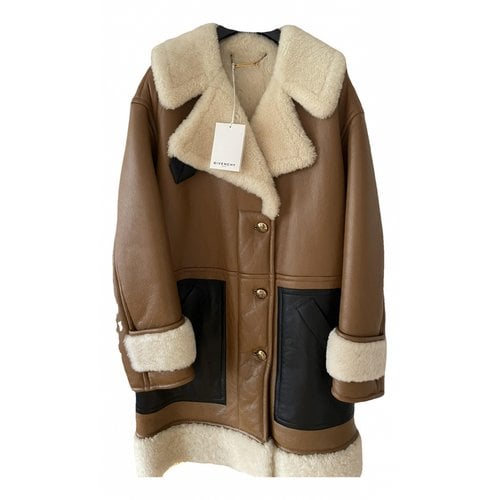 Pre-owned Givenchy Shearling Coat In Brown