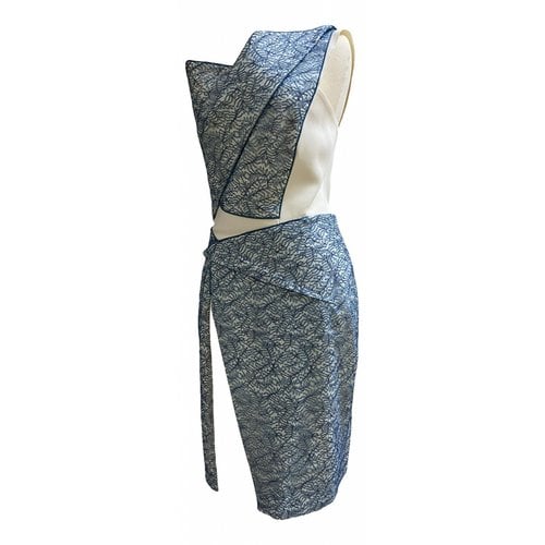 Pre-owned Roland Mouret Lace Mid-length Dress In Blue
