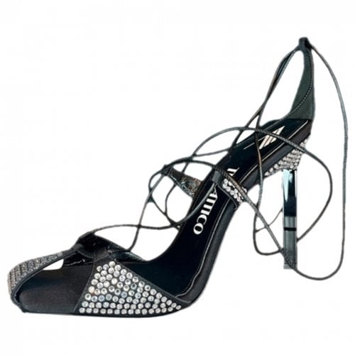 Pre-owned Attico Pony-style Calfskin Heels In Black