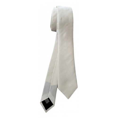 Pre-owned Dior Silk Tie In White