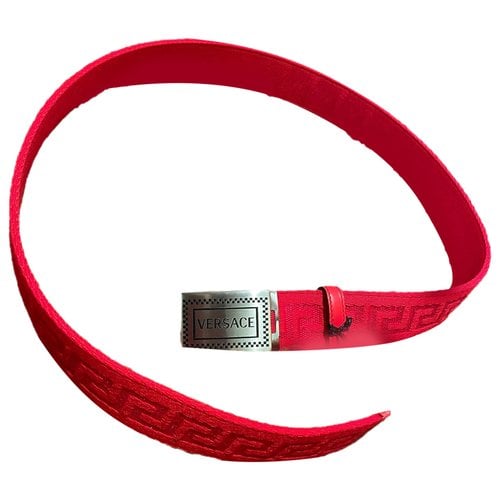 Pre-owned Versace Cloth Belt In Red