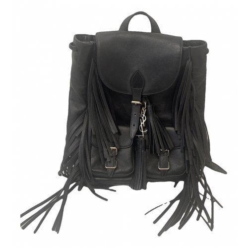Pre-owned Saint Laurent Leather Backpack In Black