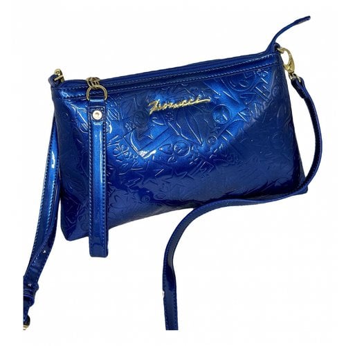 Pre-owned Fiorucci Patent Leather Clutch Bag In Blue