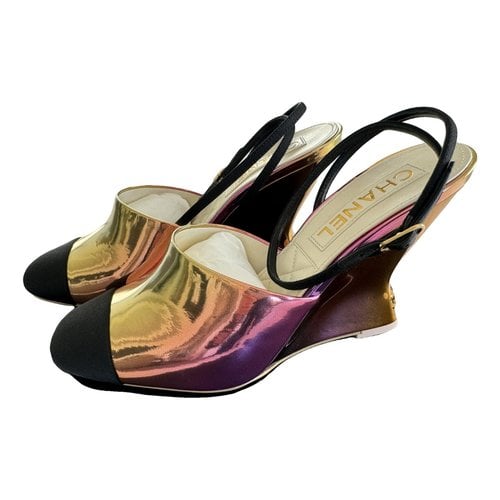 Pre-owned Chanel Patent Leather Heels In Metallic