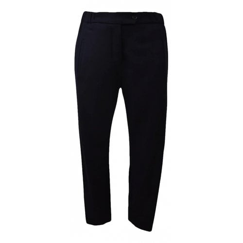 Pre-owned Rue Blanche Wool Trousers In Navy