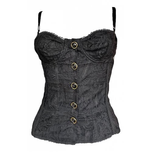 Pre-owned D&g Lace Corset In Black