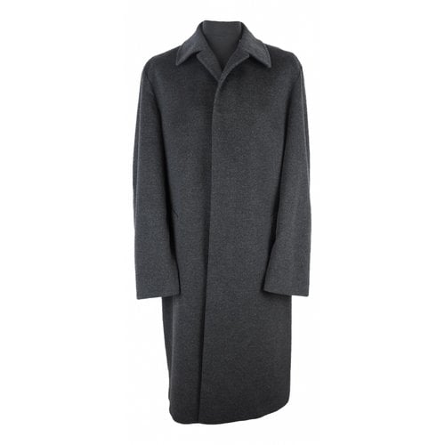 Pre-owned Hugo Boss Wool Coat In Grey