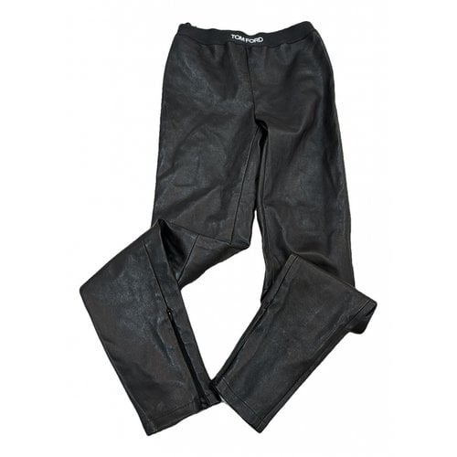 Pre-owned Tom Ford Leather Leggings In Black