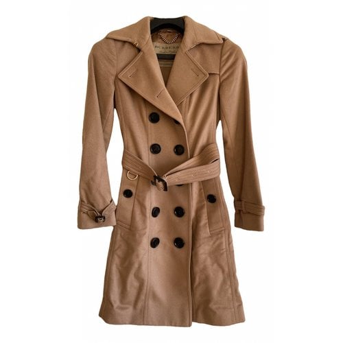 Pre-owned Burberry Sandringham Cashmere Trench Coat In Camel